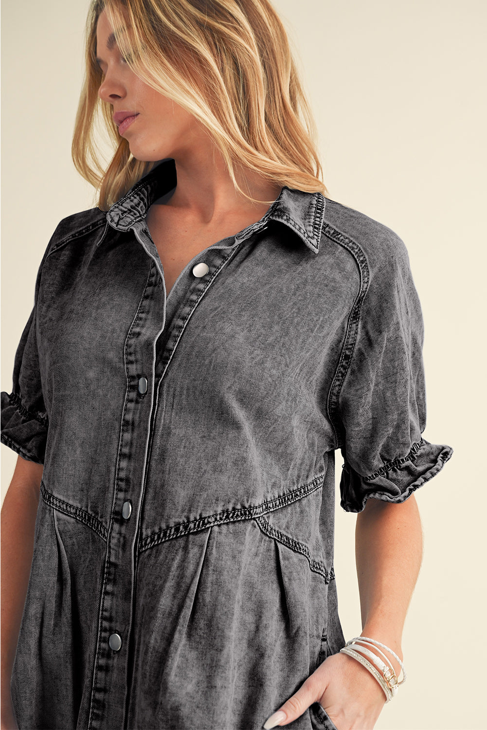 Mineral Washed Denim Dress