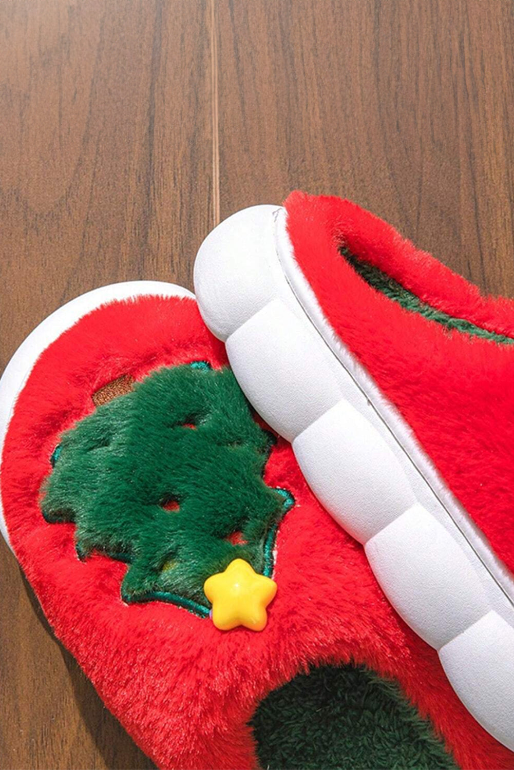 Christmas Tree Plush Slippers