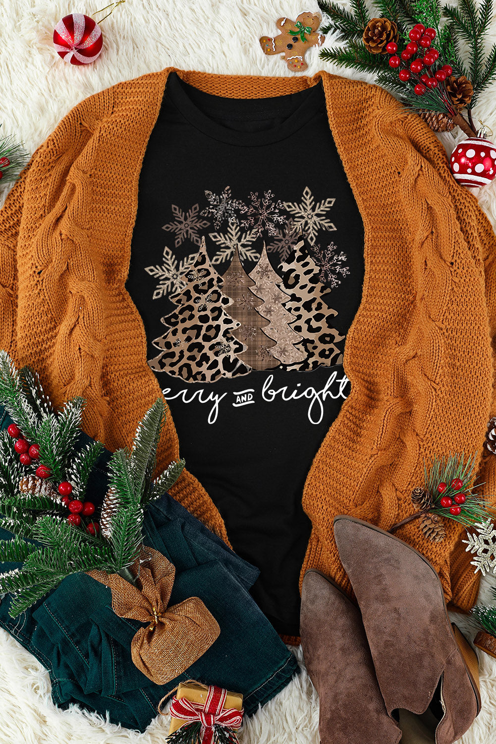 Leopard Christmas Tree Tee