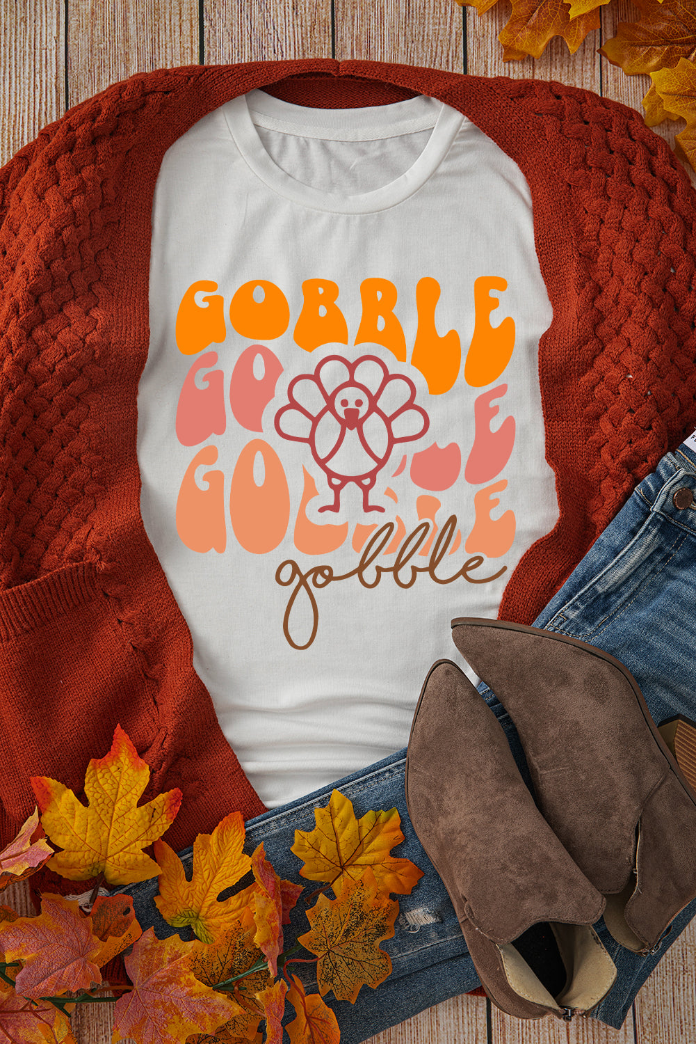 Thanksgiving Turkey Cotton Blend T Shirt