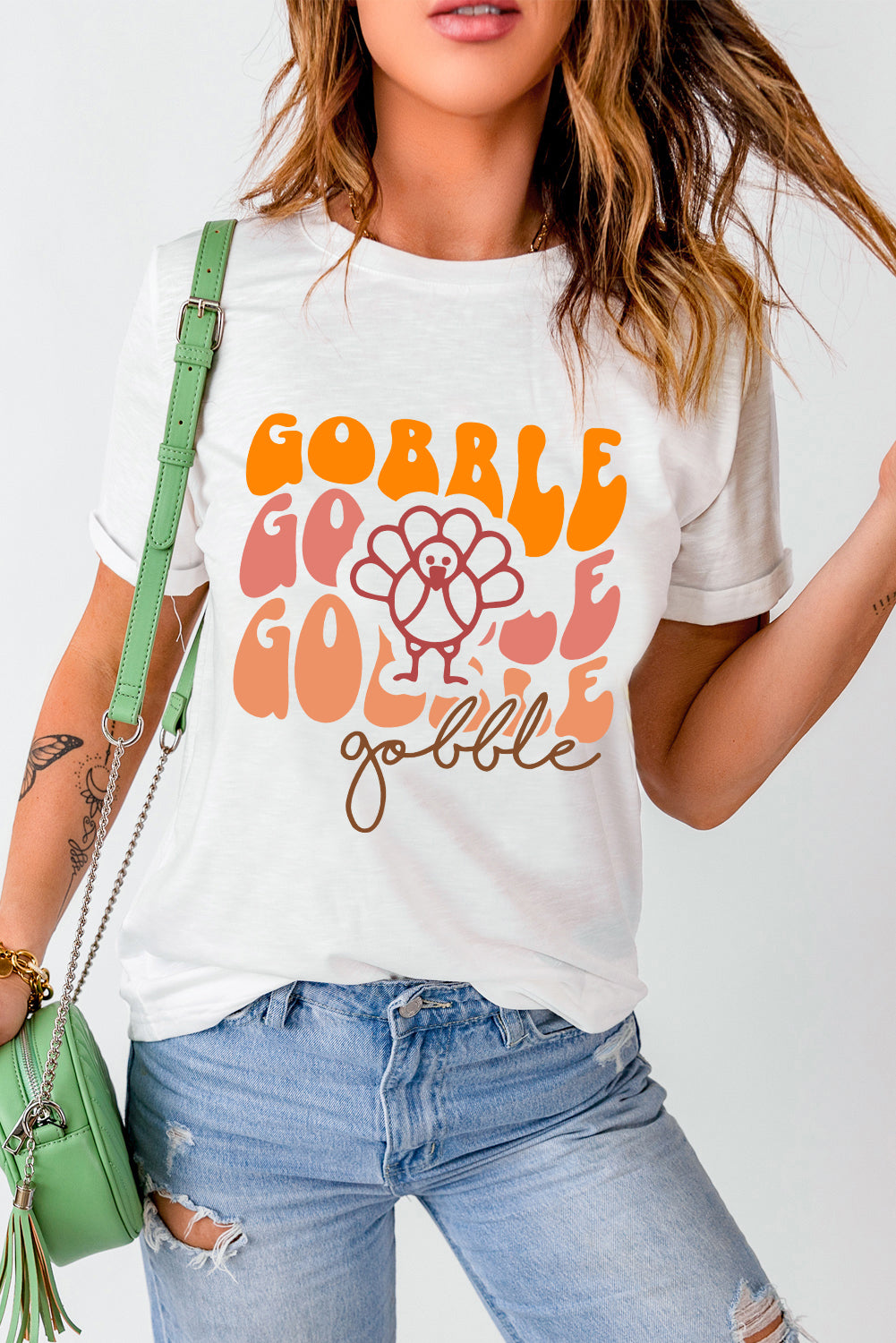 Thanksgiving Turkey Cotton Blend T Shirt