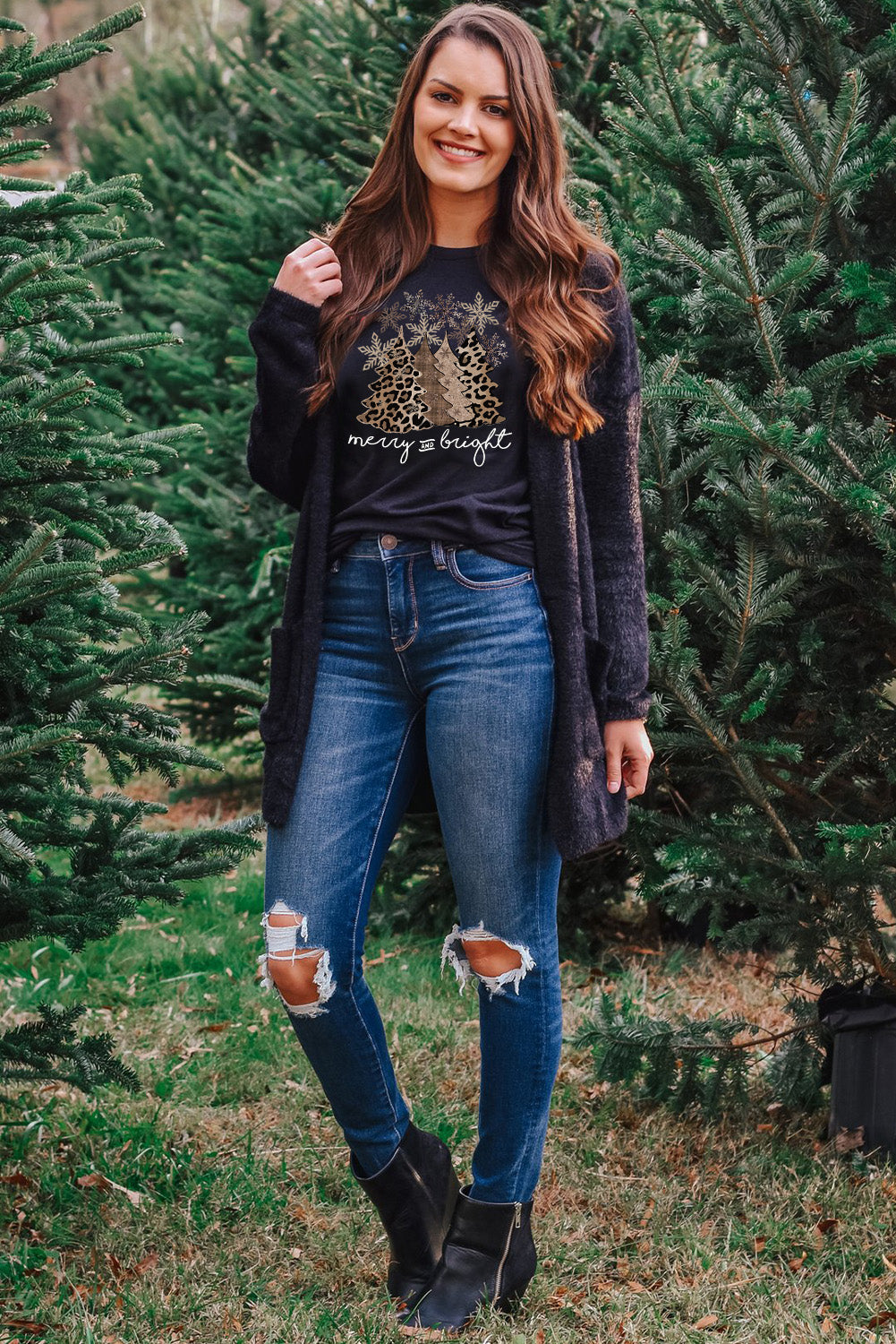 Leopard Christmas Tree Tee