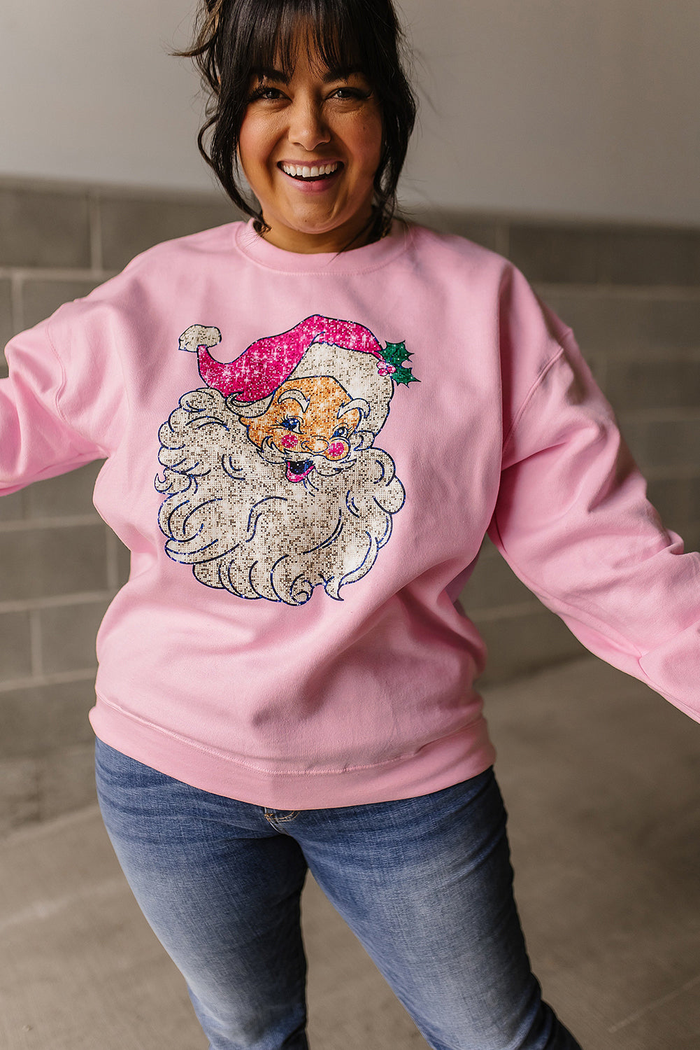 Pink Claus Christmas Sweatshirt