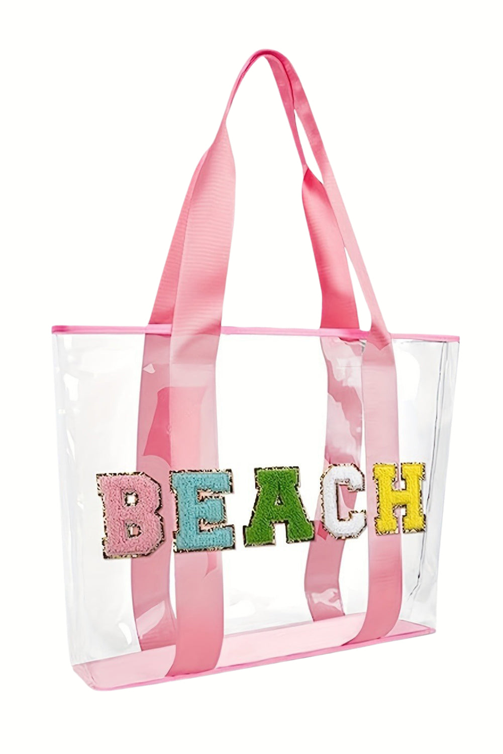 BEACH Chenille Patch Clear Bag