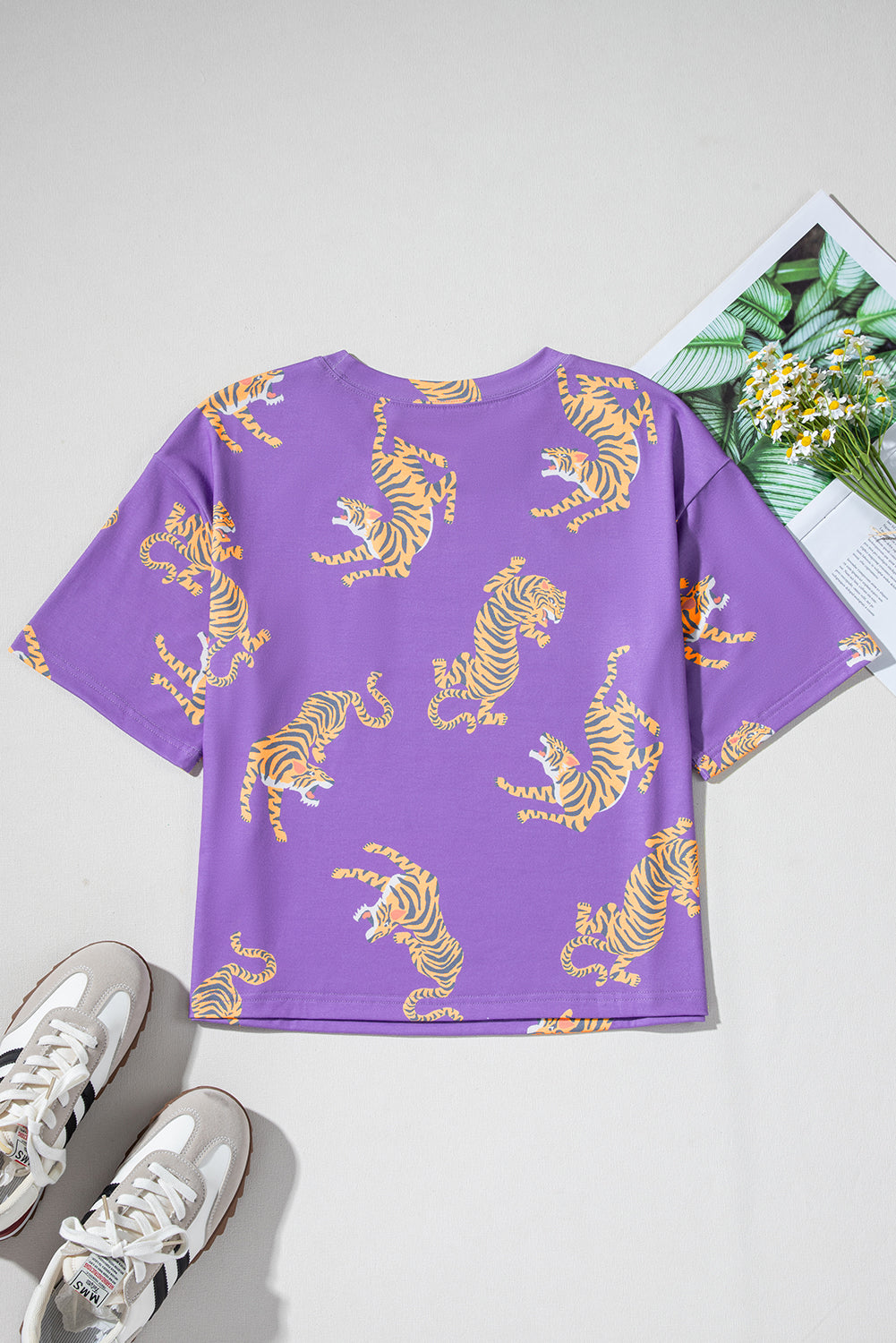 Purple Tiger Loose T Shirt