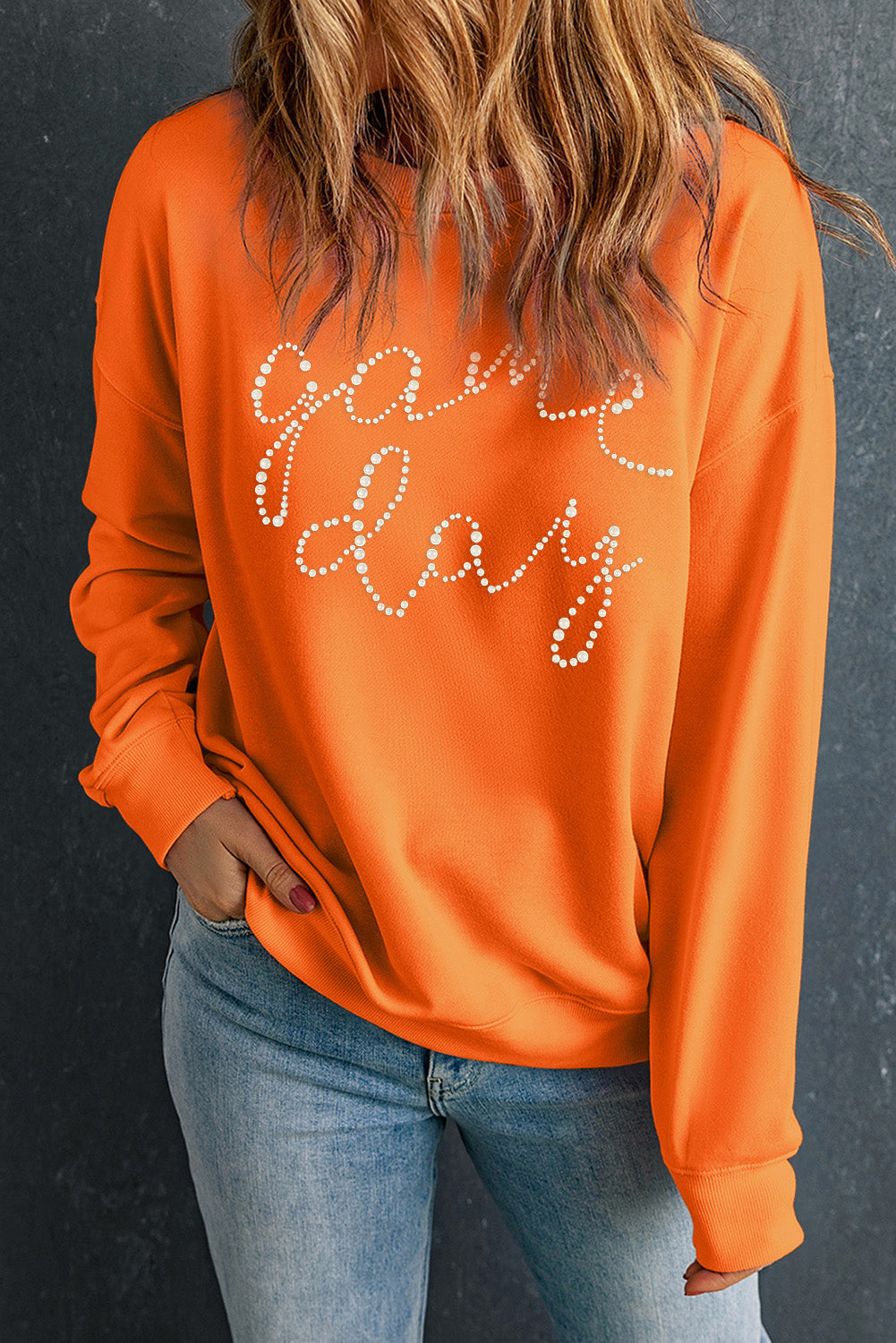 Embellished Game Day Sweatshirt