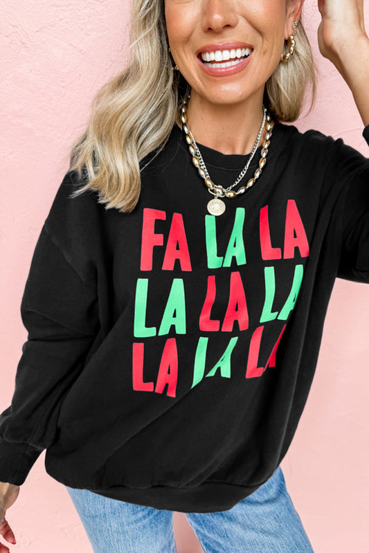 Black FA LA LA LA Christmas Sweatshirt