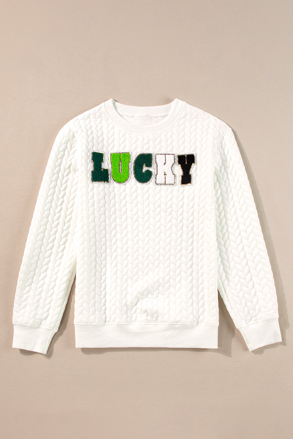 Lucky Chenille Patched Quilted Sweatshirt