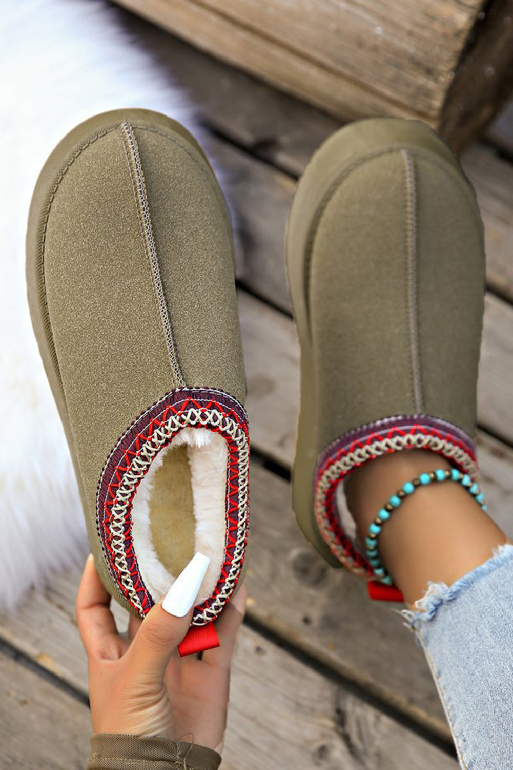 Suede Slides