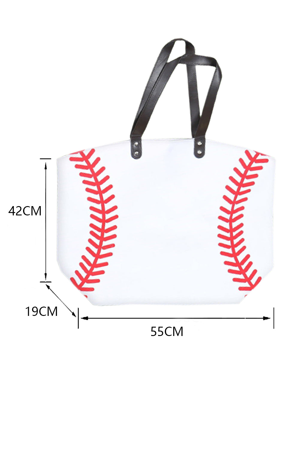 Canvas Baseball Large Tote Bag