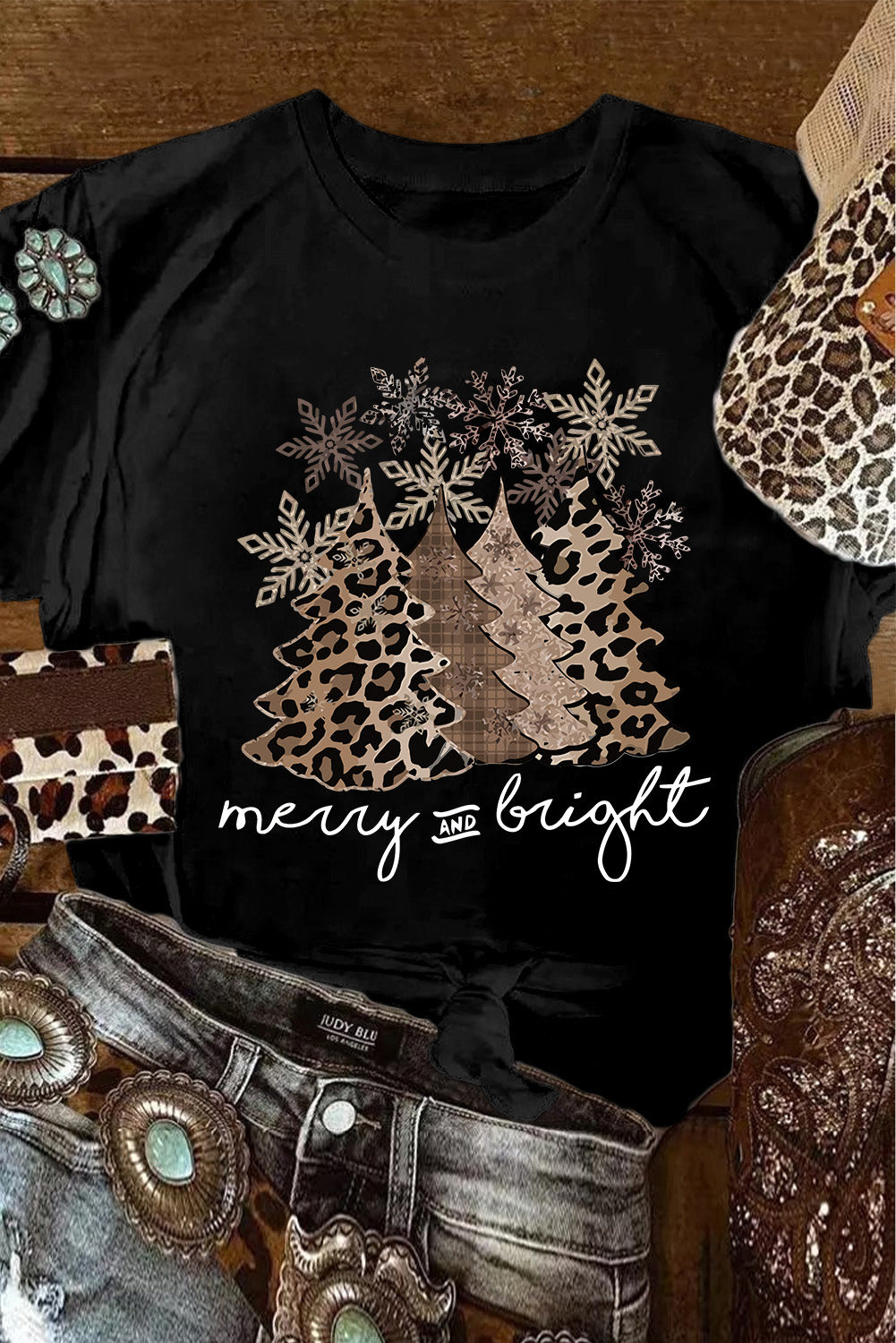 Leopard Christmas Tree Tee