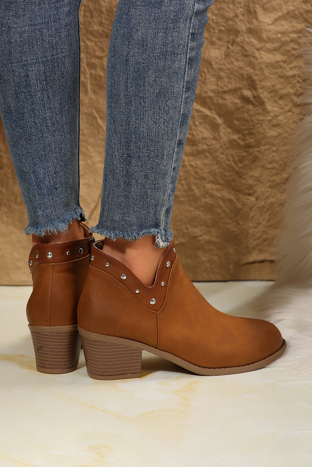 Vegan Leather Ankle Boots