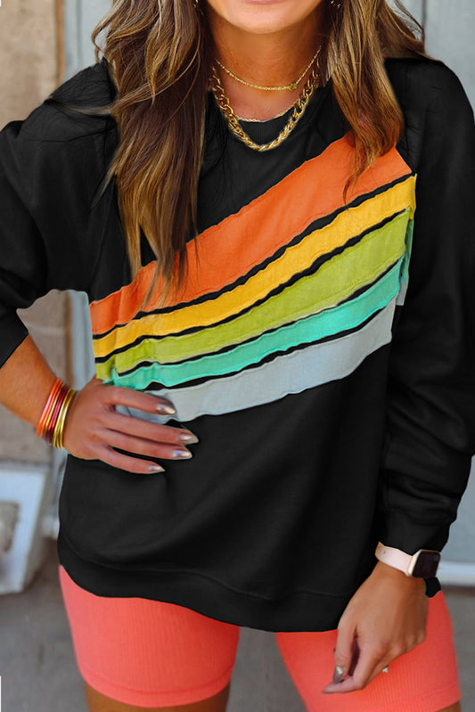 Rainbow Stripe Sweatshirt - Plus