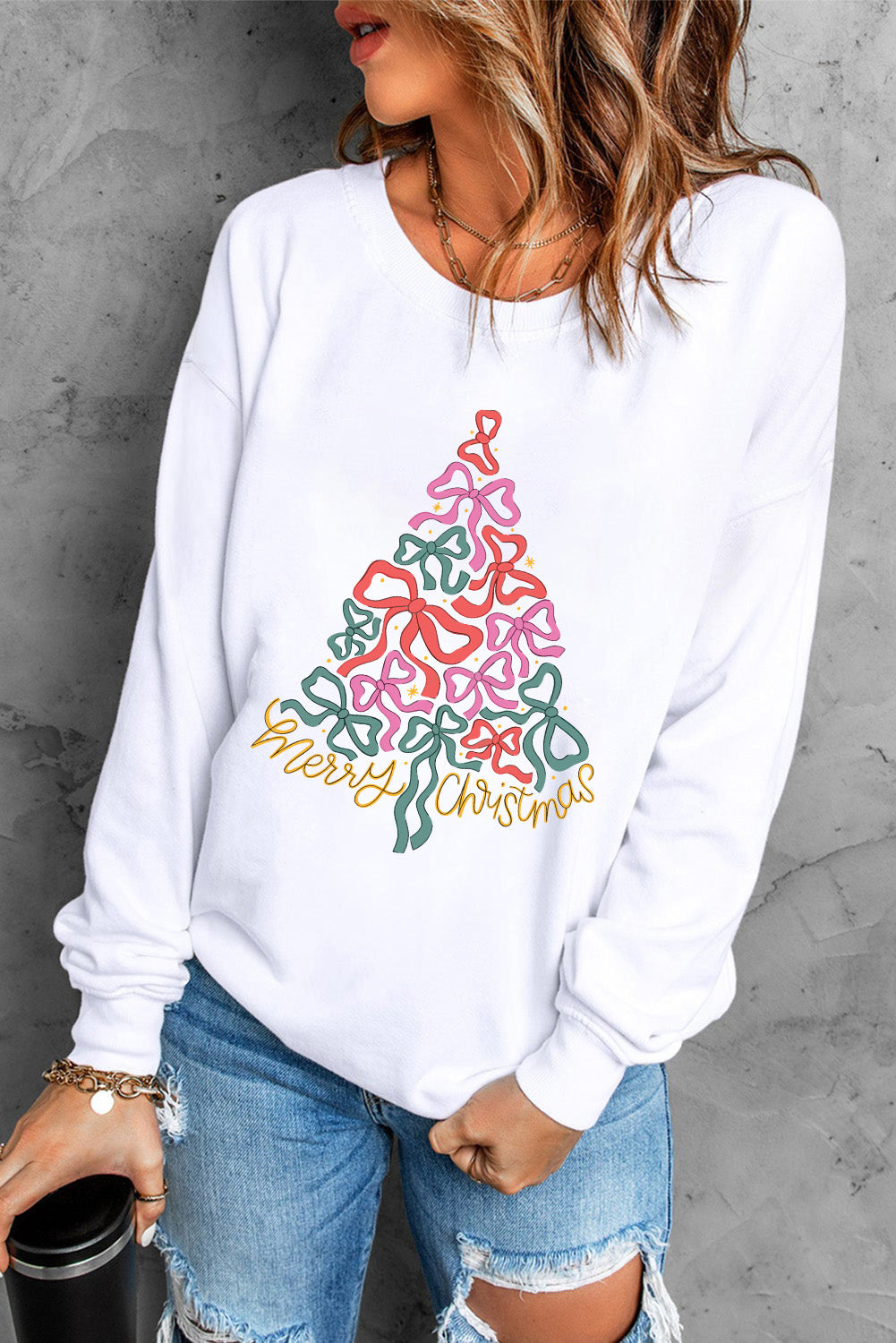 Christmas Tree Bow Sweatshirt