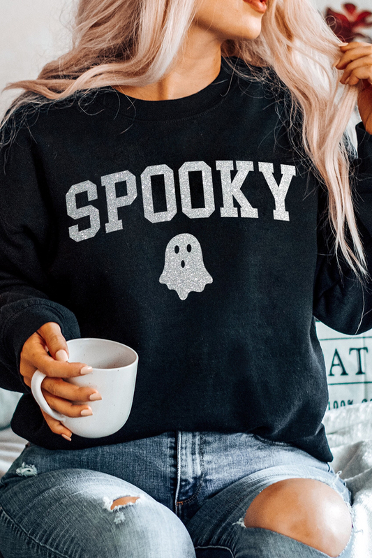 SPOOKY Ghost Glitter Sweatshirt