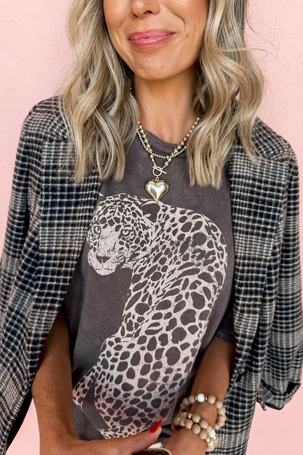 Vintage Cheetah Print Mineral Washed Tee