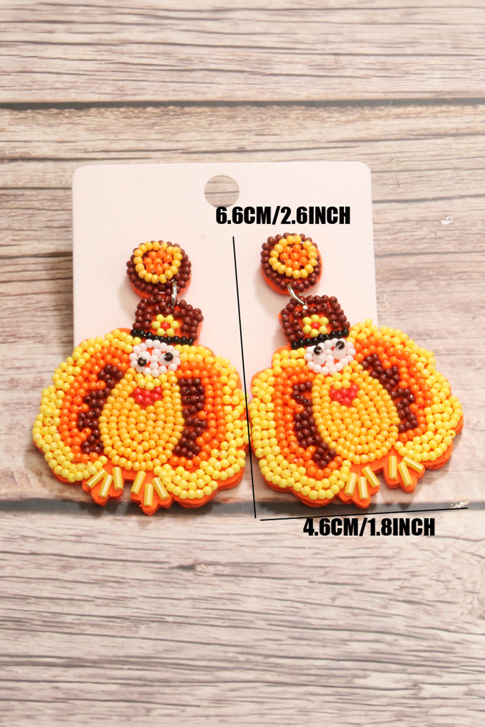 Thanksgiving Turkey Beaded Drop Earrings