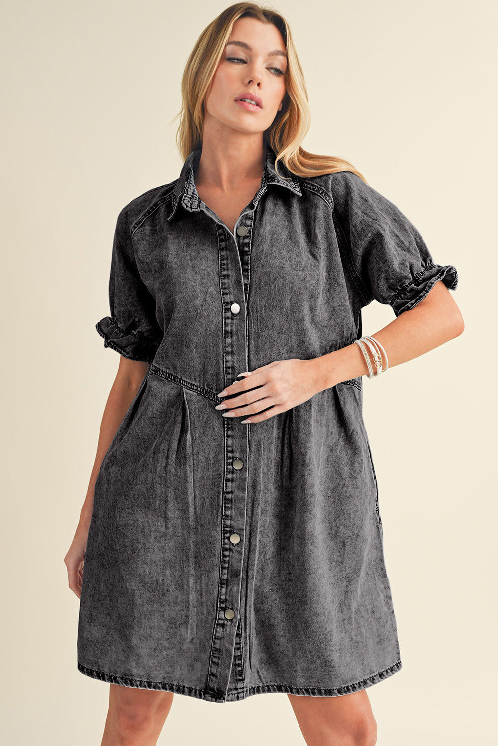 Mineral Washed Denim Dress