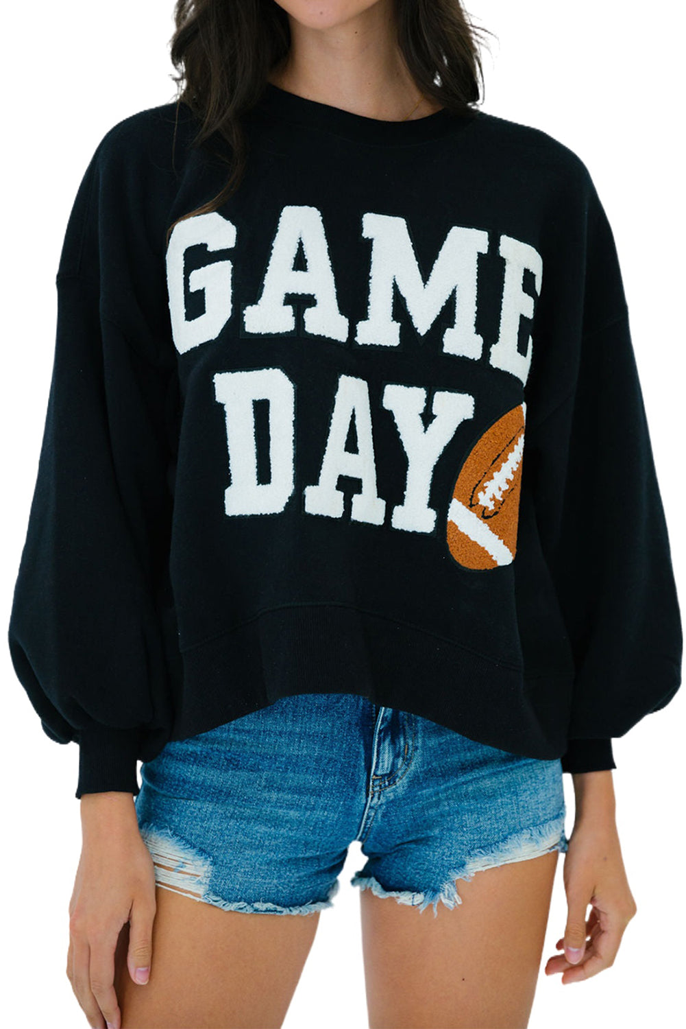 GAME DAY Graphic Varsity Pullover Sweatshirt