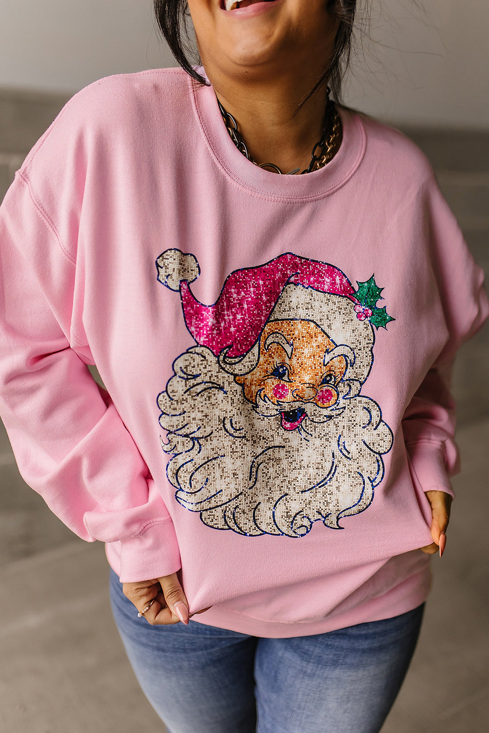 Pink Claus Christmas Sweatshirt