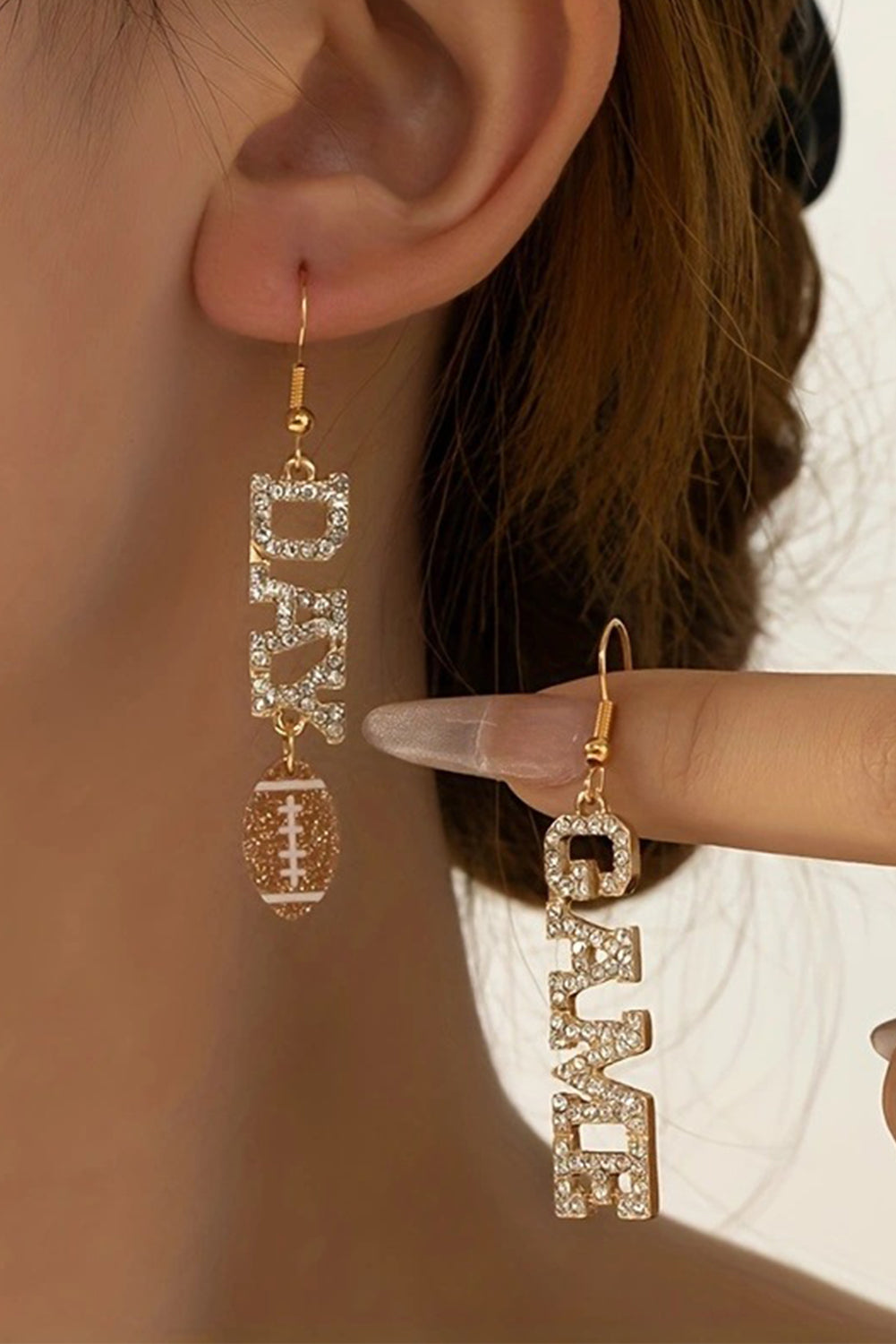 GAMEDAY Rhinestone Dangle Earrings